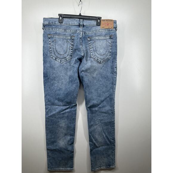 True Religion Geno relaxed slim Blue Denim Pants Jeans distress sz 40 x 32